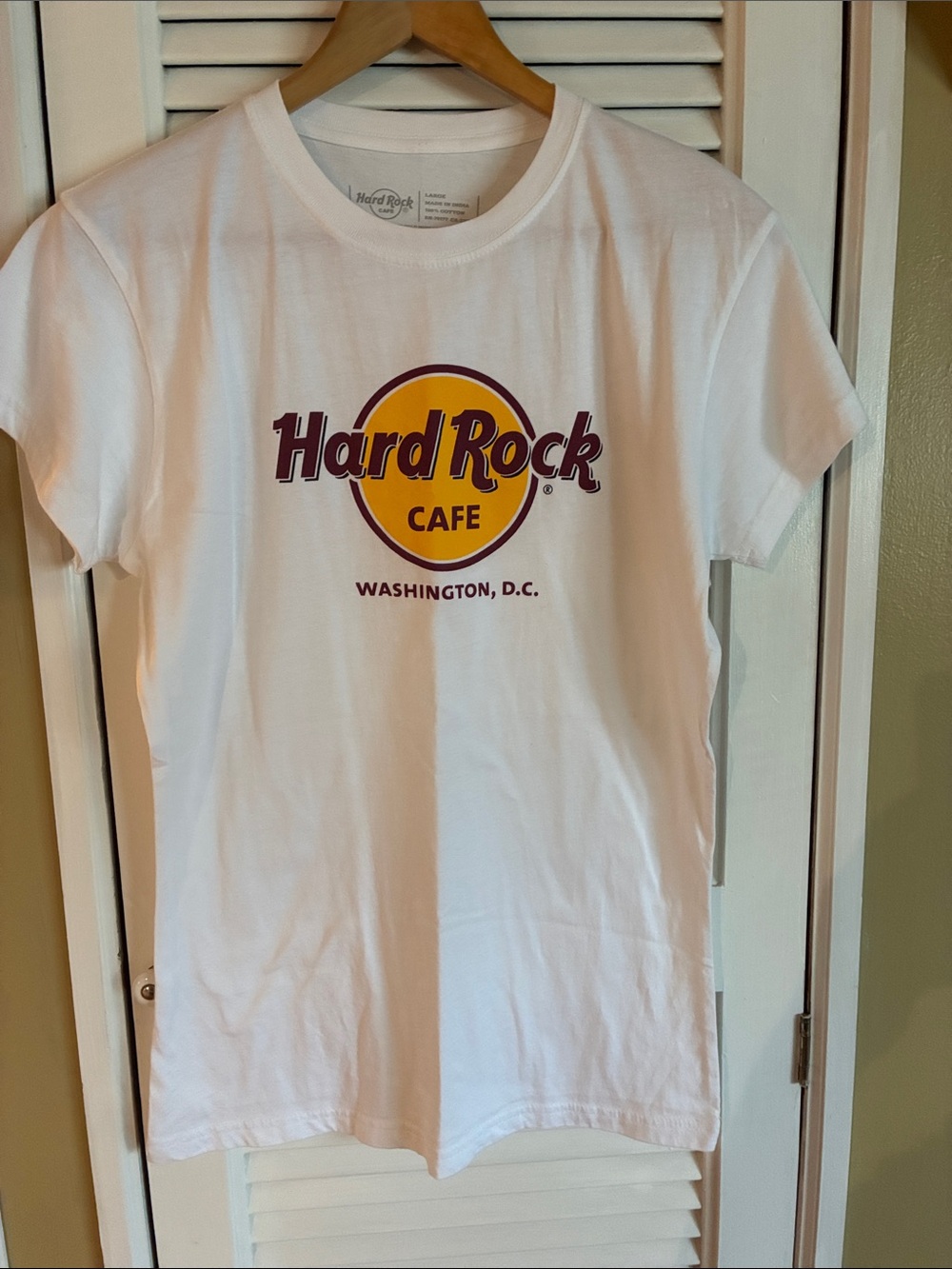 Hard Rock Cafe Kids White Tee with Yellow Circle and Maroon Logo